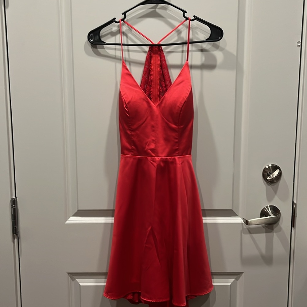 Red dress with pockets